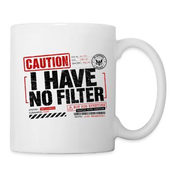Attention : je n’ai pas de filtre sarcasme ironie humour - Mug blanc - blanc - Droite