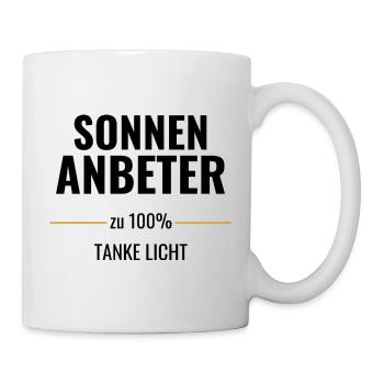 Sonnenanbeter zu 100% Tanke Licht - Tasse - Weiß - Rechts