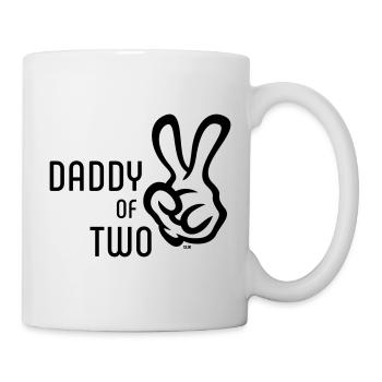 Daddy Of Two (Papa / Vater / Victory / Black) - Mug - white - Right