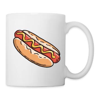 Hot-dog - Snack de restauration rapide à hot-dogs américain - Mug blanc - blanc - Droite