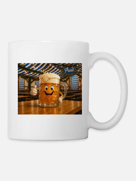 Lachender Bierkrug - Tasse - Weiß