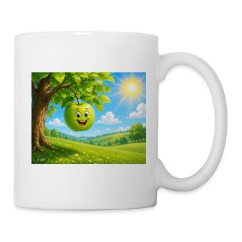 Pomme joyeuse dans le jardin solaire - Mug blanc - blanc - Droite
