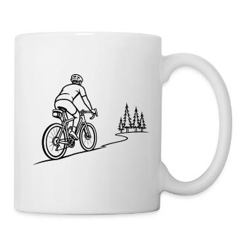 Montée forestière sur piste cyclable - Mug blanc - blanc - Droite