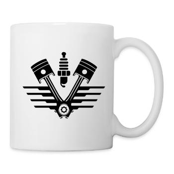 Motor Kolben Werkstatt Symbol - Tasse - Weiß - Rechts