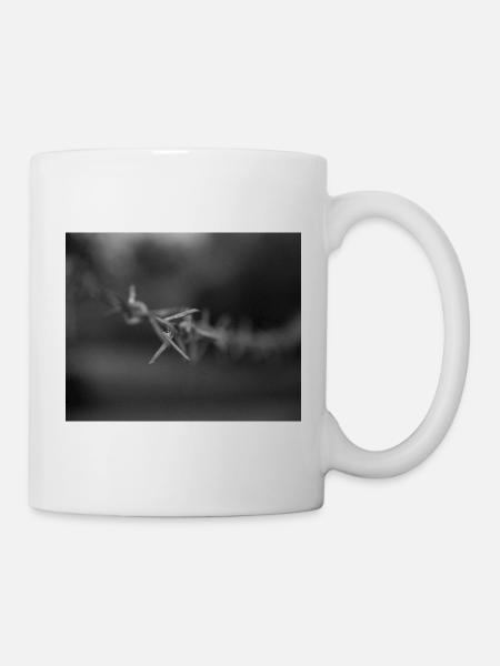 Stacheldraht Monochrom - Tasse - Weiß