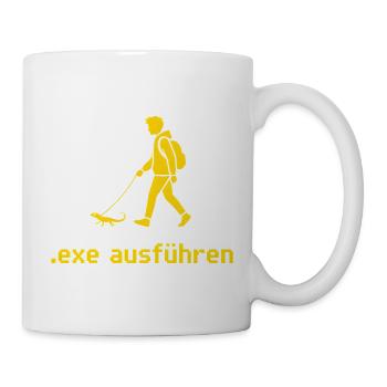 Exe Echse ausfuehren Admin Sysadmin Geschenk Gelb - Tasse - Weiß - Rechts