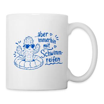 Cactus Swim Ring Summer Doodle - Mug - white - Right