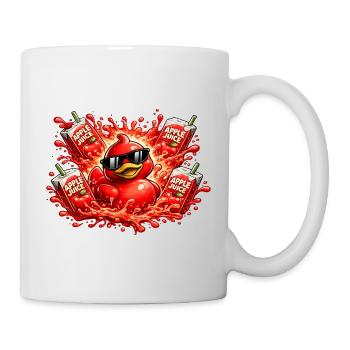 Red rubber duck with apple juice Splash - Mug - white - Right
