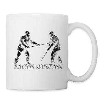 Aikido Suits You Quote Kumi Jo Male Halftone - Mug - white - Right