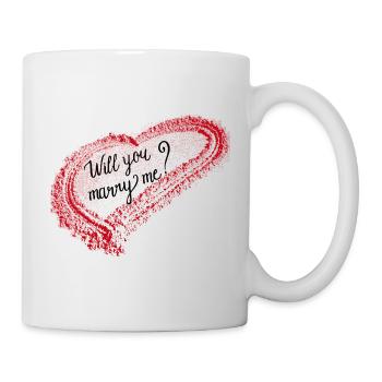 Cœur, veux-tu me rendre heureuse - Mug blanc - blanc - Droite