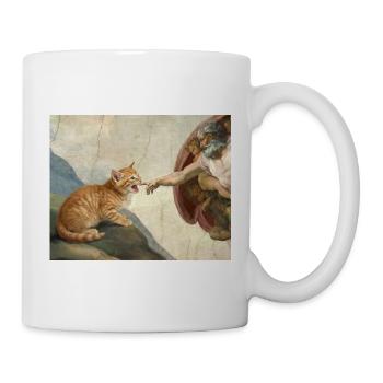Chat gifle la main de Dieu Mème des chats drôles - Mug blanc - blanc - Droite