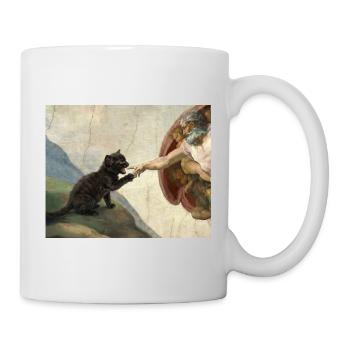 Chat gifle la main de Dieu Mème des chats drôles - Mug blanc - blanc - Droite