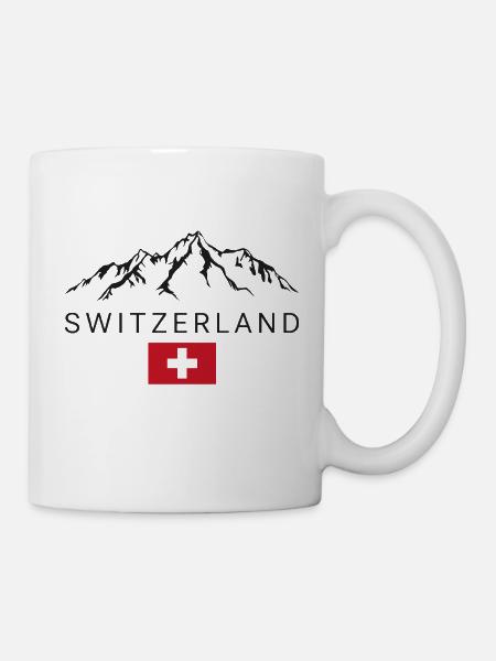 Switzerland Mountain Flag Alps T-Shirt - Mug - white