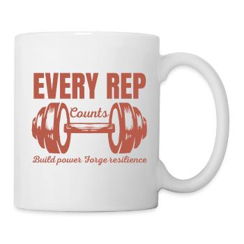 Every Rep Counts Barbell Fitness Gym Motivation - Mug - white - Right