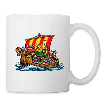 Les Vikings à bord du navire - Mug blanc - blanc - Droite