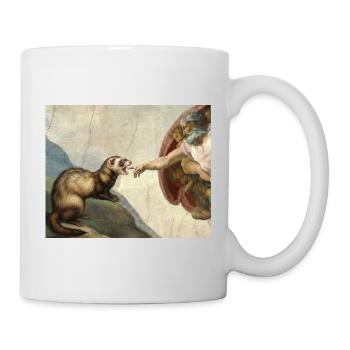 Le mème du furet bat le furet de la main de Dieu - Mug blanc - blanc - Droite