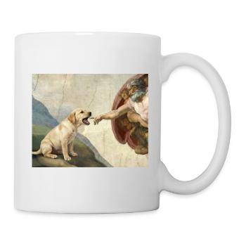 Mème de chien Dieu main Labrador Chiens - Mug blanc - blanc - Droite