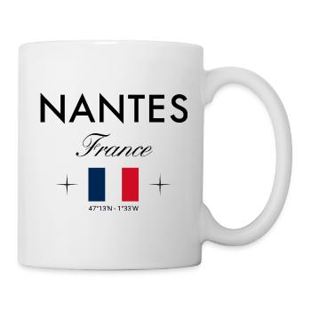 Nantes Frankreich Koordinaten Reise Souvenir - Tasse - Weiß - Rechts