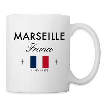 Marseille France Coordinates Travel Souvenir - Mug - white - Right