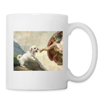 Dog God Hand Maltese Dogs meme - Mug - white - Right