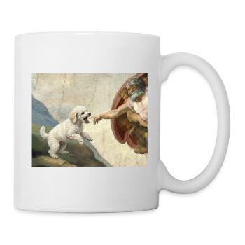 Dog God Hand Poodle Dogs meme - Mug - white - Right