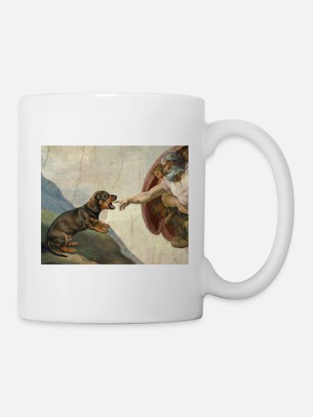 Hund Gottes Hand Dackel Hunde meme - Tasse - Weiß