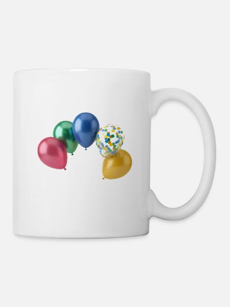 Bunte Luftballons - Tasse - Weiß