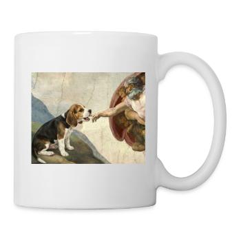 Dog God Hand Beagle Dog meme - Mug - white - Right