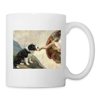 Dog God Hand Border Collie Dog Meme - Mug - white - Right