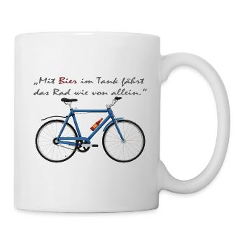 Bier im Tank - Fahrrad  - Tasse - Weiß - Rechts