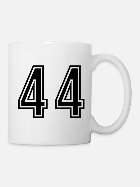 44 Zahl symbol - Tasse - Weiß