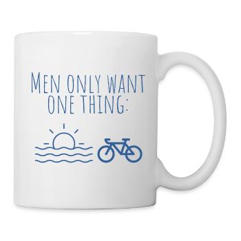 Blue Beach Bike Minimal Print - Mug - white - Right