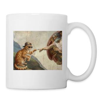 Chat gifle la main de Dieu Mème des chats drôles - Mug blanc - blanc - Droite