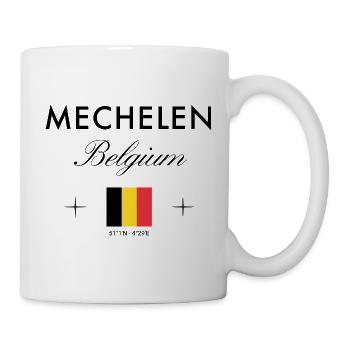Mechelen Belgien Koordinaten Reise Souvenir - Tasse - Weiß - Rechts