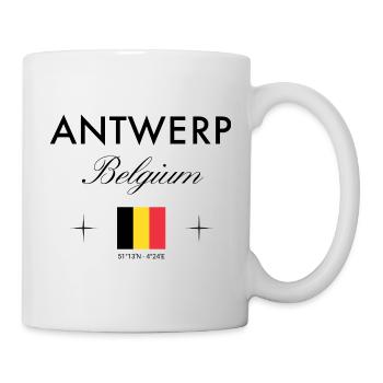 Antwerpen Belgien Koordinaten Reise Souvenir - Tasse - Weiß - Rechts