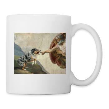 Hund Gottes Hand Australian Shepherd Hunde meme - Tasse - Weiß - Rechts
