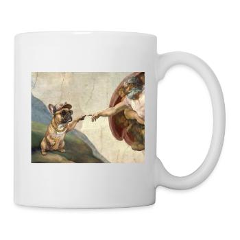 Dog God Hand French Bulldog Dog meme - Mug - white - Right