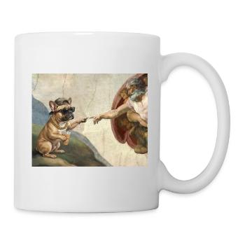 Hund Gottes Hand French Bulldog Hunde meme - Tasse - Weiß - Rechts