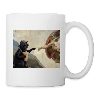 Chat gifle la main de Dieu Mème des chats drôles - Mug blanc - blanc - Droite