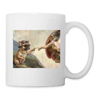 Katze Schlägt Gottes Hand Lustiges Katzen meme - Tasse - Weiß - Rechts
