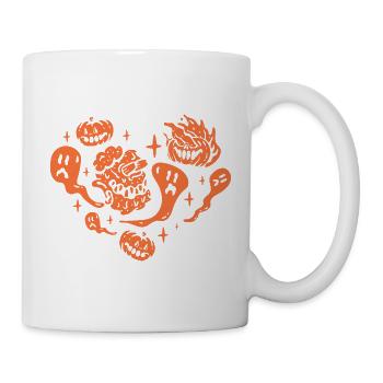 Cœur d’Halloween avec fête d’Halloween - Mug blanc - blanc - Droite