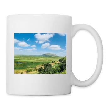 Paysage steppe avec un lac - Mug blanc - blanc - Droite