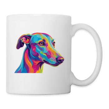 Watercolor Greyhound Colorful Sighthound Art - Mug - white - Right