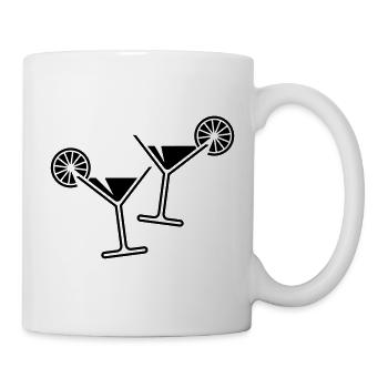 2 verres cocktail / cocktail / martini + (noir) - Mug blanc - blanc - Droite