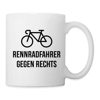 Rennradfahrer Gegen Rechts (Radfahrer Rennrad / B) - Tasse - Weiß - Rechts