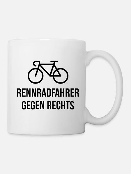 Rennradfahrer Gegen Rechts (Radfahrer Rennrad / B) - Tasse - Weiß