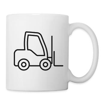 Gabelstaplerlinien-Icon Lagerlogistikausrüstung S - Tasse - Weiß - Rechts
