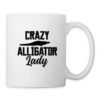 Crazy Alligator Lady – Design de reptiles drôle - Mug blanc - blanc - Droite