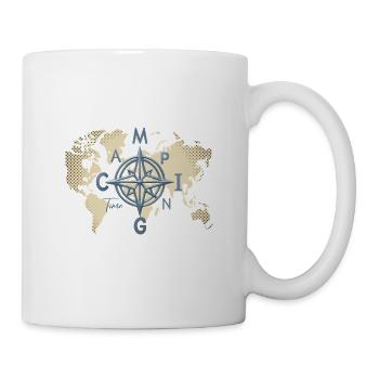 Weltkarte Kompass Camping - Tasse - Weiß - Rechts