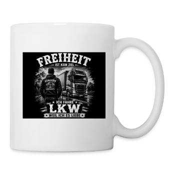 Freiheit auf Rädern: LKW-Liebe - Tasse - Weiß - Rechts